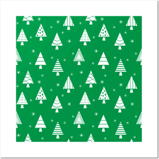 Christmas Tree Pattern (green) Posters and Art